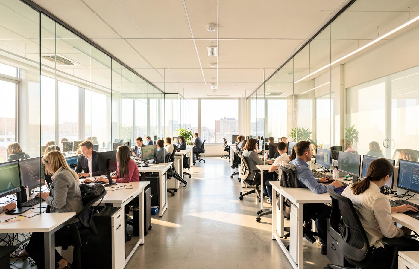 ASAL Technologies engineers working in an open-plan office